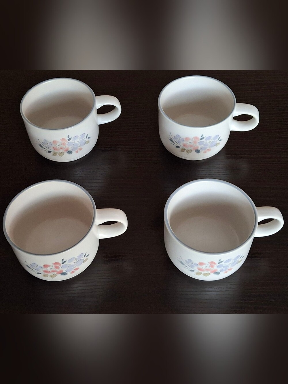 Vintage Pastel Floral Small Ceramic Coffee Cups / Teacups β Set of 4 πΈββ